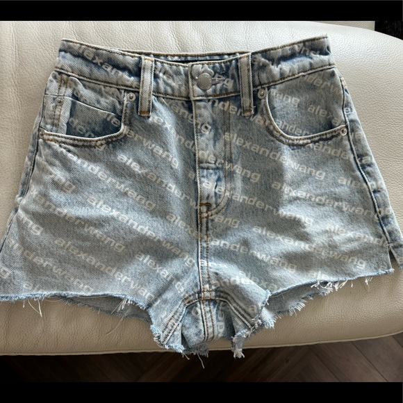 Alexander wang denim logo shorts light wash size23 - Picture 4 of 5